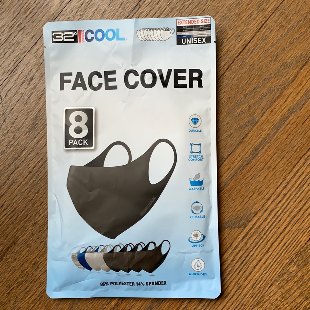 32 Degree 8 Pack Adult Face Mask Set - Extended Sz